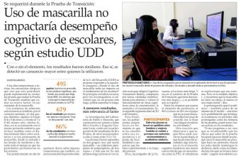 #Prensa – Uso de mascarilla no impactaría desempeño cognitivo de escolares, según estudio UDD